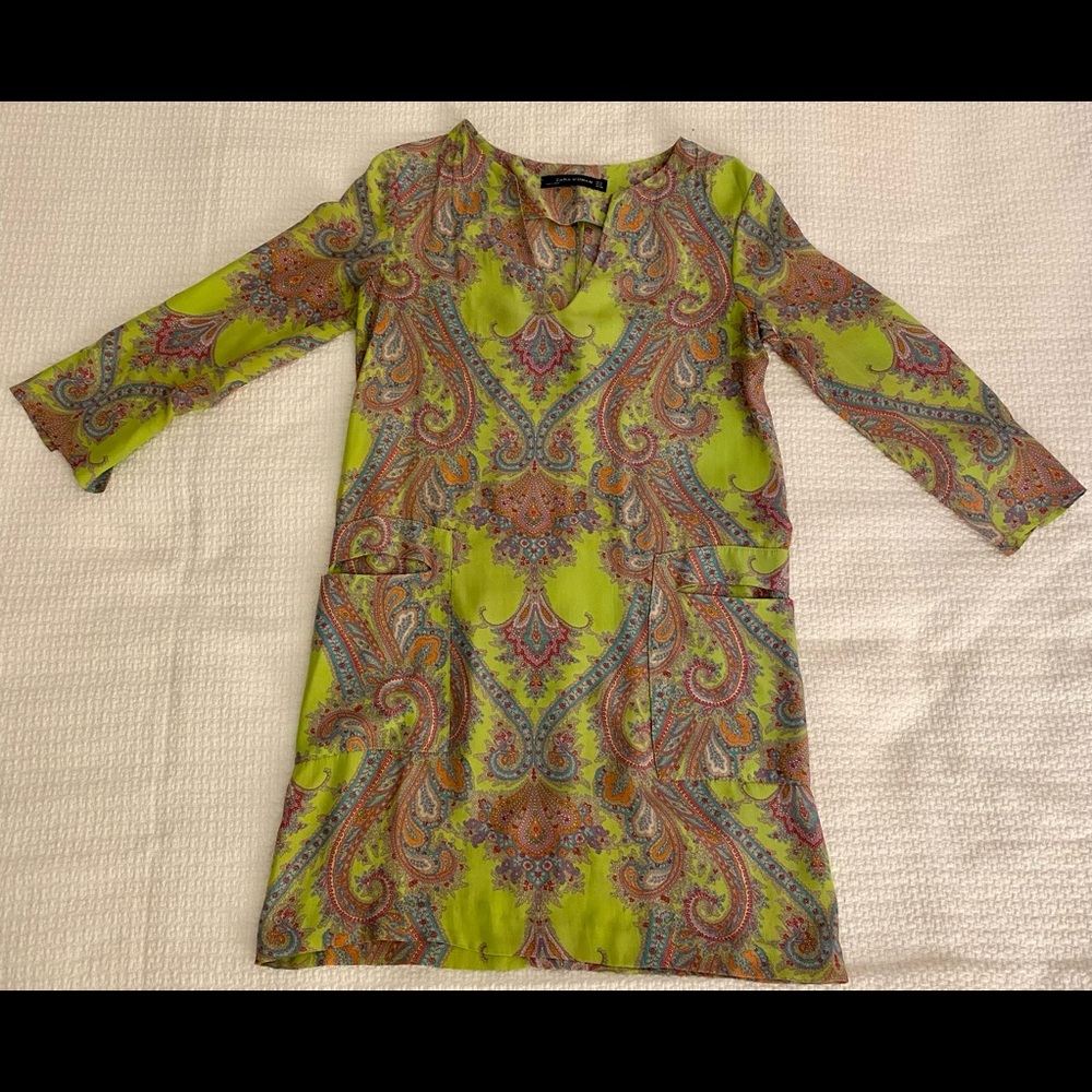 Zara Women’s 100% Silk Shift Dress, Small